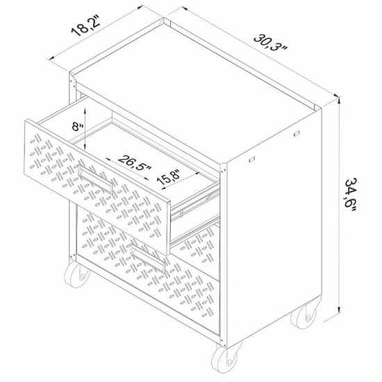 Fortress 31.5" Mobile Garage Chest with Drawers