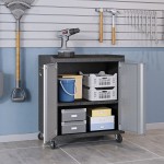 3-Piece Fortress Mobile Space-Saving Garage Cabinet and Worktable 2.0 in Grey