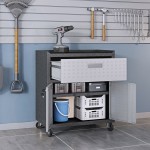 3-Piece Fortress Mobile Space-Saving Garage Cabinet and Worktable 2.0 in Grey