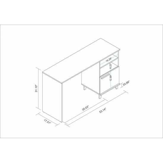 Minetta Office Desk in White