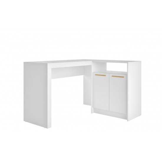 Kalmar L -Shaped Office Desk in White