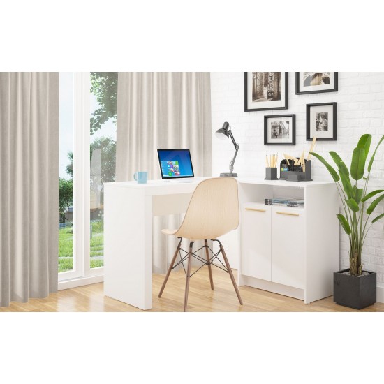 Kalmar L -Shaped Office Desk in White