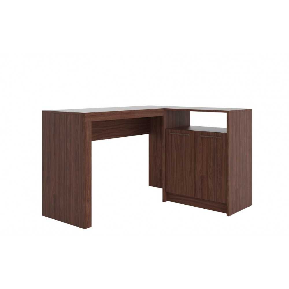 Kalmar L -Shaped Office Desk in Dark Brown