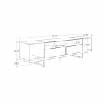 Celine 85.43 TV Stand in Black and Black Marble