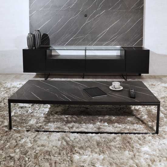 Celine Coffee Table in Black Marble