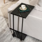 2-Piece Celine Coffee and Table in Black Marble