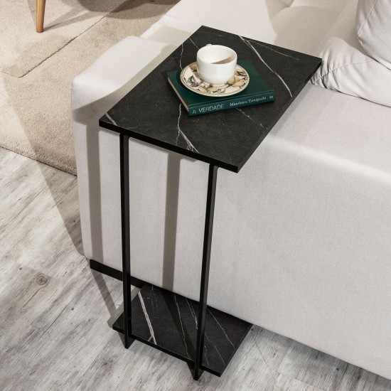 2-Piece Celine Coffee and Table in Black Marble