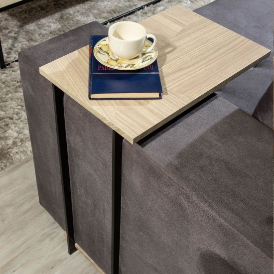2-Piece Celine Coffee and Table in Nude Mosaic Wood