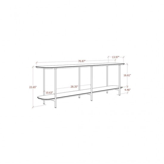 Celine Side Table Console in Off White