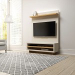 Cornwall 53.07 Entertainment Center in Off White and Cinnamon Light Brown