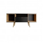 Theodore 53.14 TV Stand in Black and Cinnamon Light Brown