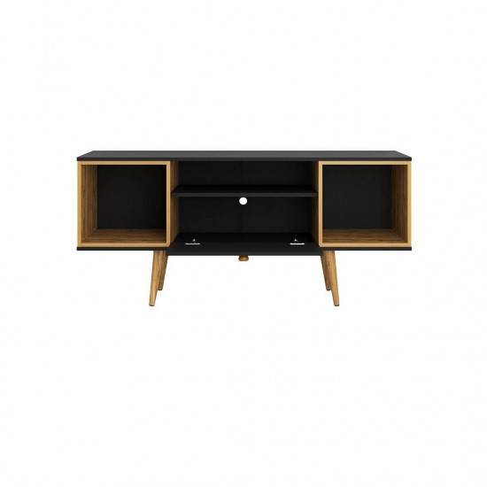 Theodore 53.14 TV Stand in Black and Cinnamon Light Brown