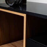 Theodore 53.14 TV Stand in Black and Cinnamon Light Brown