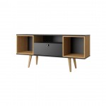Theodore 53.14 TV Stand in Black and Cinnamon Light Brown