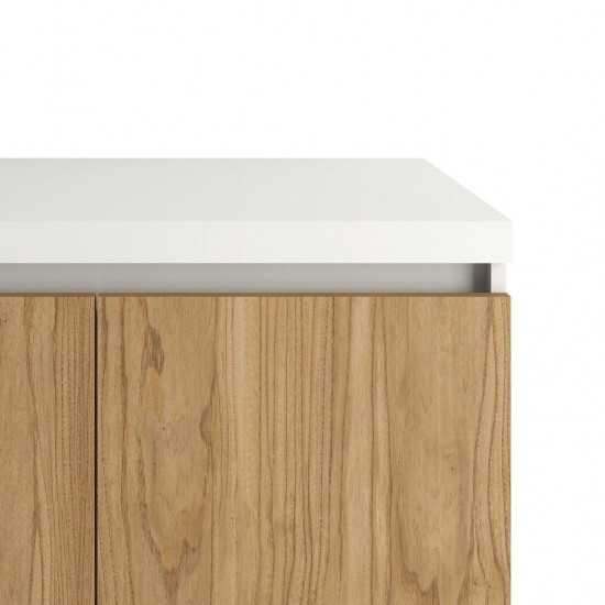 Viennese 46.81 Buffet Stand in Off White and Cinnamon Light Brown