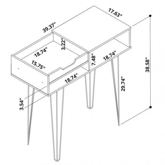 Rockefeller 39.37 Entryway Console in White