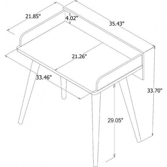 Hampton 35.43 Home Office Desk in Black