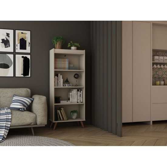 Hampton 4-Tier Bookcase in Off White