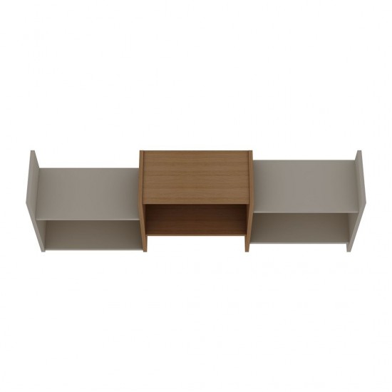 Hampton Wall Décor Shelves in Off White and Maple Cream