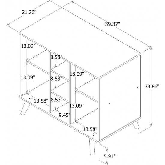 Hampton 39.37 Buffet Stand in Black