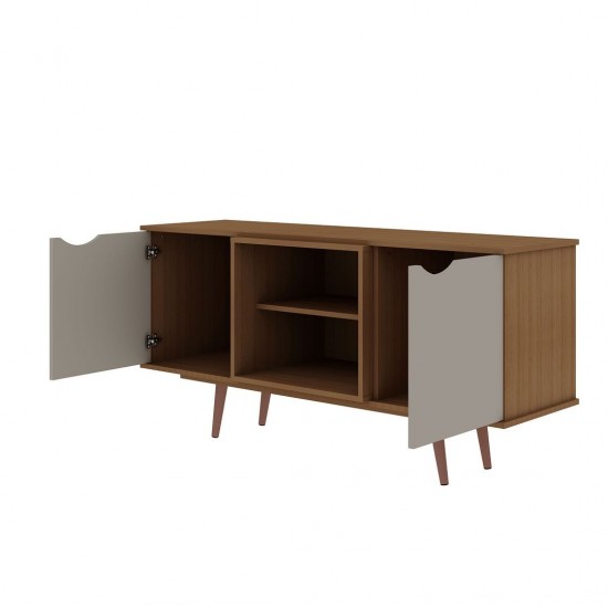 Hampton 53.54 TV Stand in Off White and Maple Cream