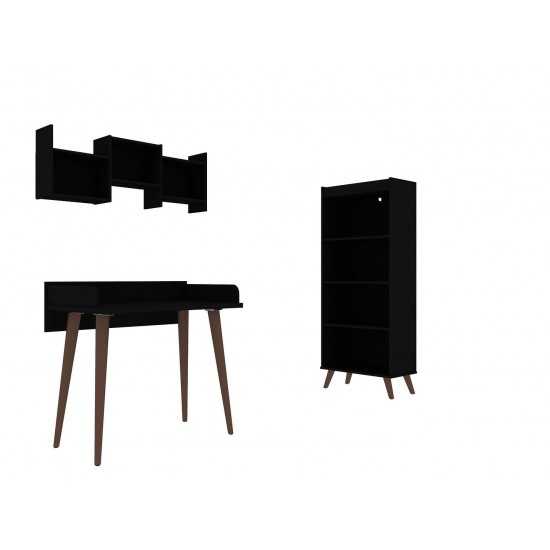 Hampton 3- Piece Home Basic Office Set in Black