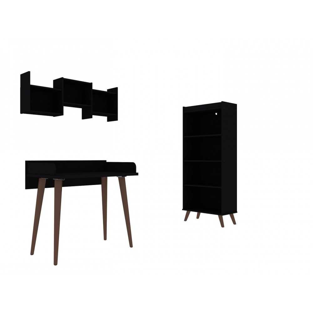 Hampton 3- Piece Home Basic Office Set in Black