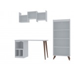 Hampton 3- Piece Extra Storage Home Office Set in White