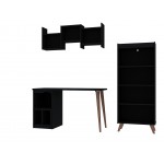 Hampton 3- Piece Extra Storage Home Office Set in Black