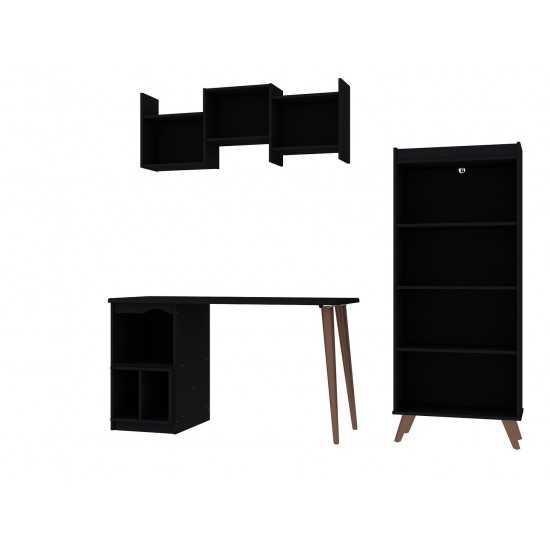 Hampton 3- Piece Extra Storage Home Office Set in Black