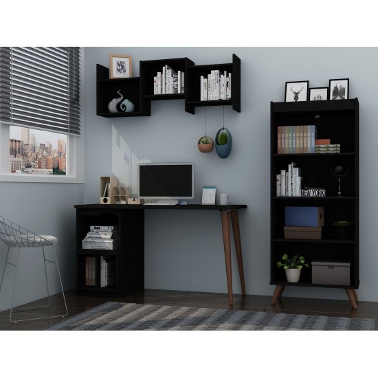 Hampton 3- Piece Extra Storage Home Office Set in Black