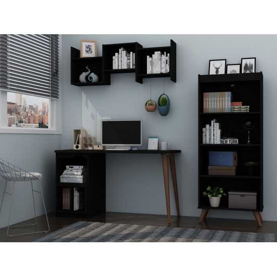 Hampton 2- Piece Home Extra Storage Office Set in Black