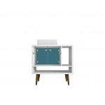 Liberty 31.49 Bathroom Vanity Sink in White and Aqua Blue
