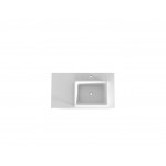 Liberty 31.49 Bathroom Vanity Sink in White and Aqua Blue
