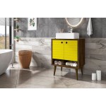 Liberty 23.62 Bathroom Vanity Sink in Rustic Brown and Yellow