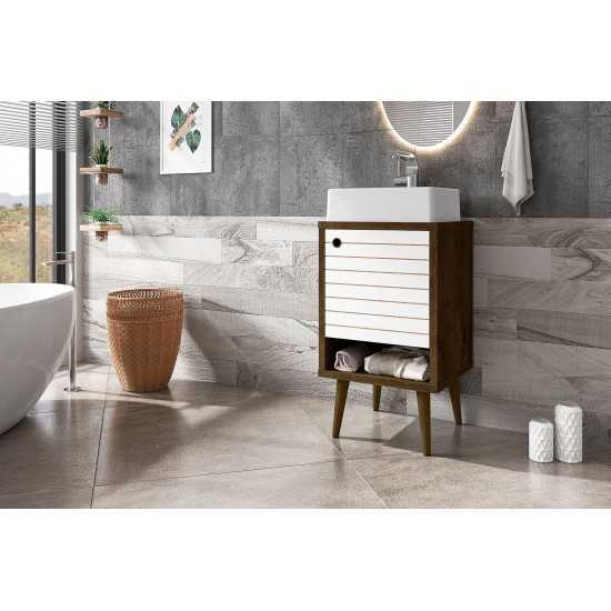 Liberty 17.71 Bathroom Vanity Sink in Rustic Brown and White