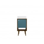 Liberty 17.71 Bathroom Vanity Sink in Rustic Brown and Aqua Blue