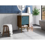 Liberty 17.71 Bathroom Vanity Sink in Rustic Brown and Aqua Blue