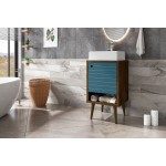 Liberty 17.71 Bathroom Vanity Sink in Rustic Brown and Aqua Blue