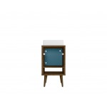Liberty 17.71 Bathroom Vanity Sink in Rustic Brown and Aqua Blue