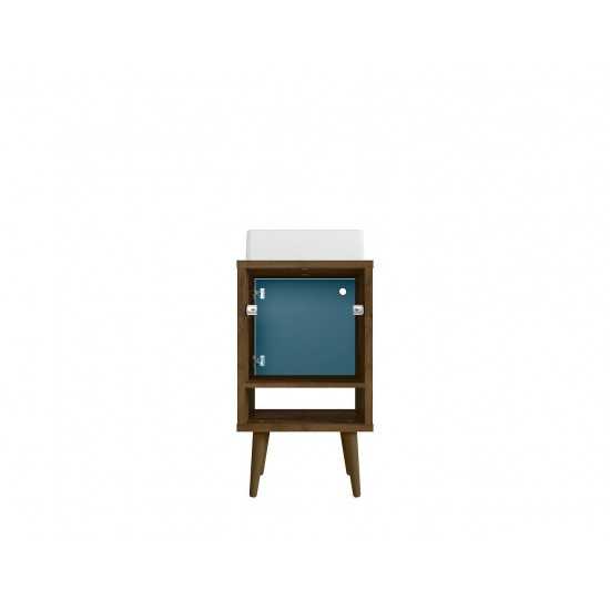 Liberty 17.71 Bathroom Vanity Sink in Rustic Brown and Aqua Blue