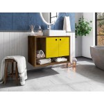 Liberty Floating 31.49 Bathroom Vanity Sink in Rustic Brown and Yellow