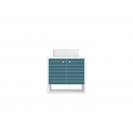 Liberty Floating 23.62 Bathroom Vanity Sink in White and Aqua Blue