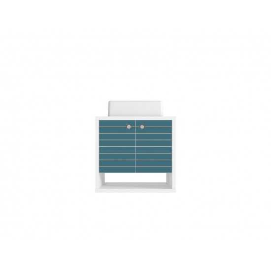Liberty Floating 23.62 Bathroom Vanity Sink in White and Aqua Blue