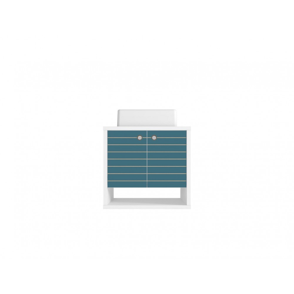 Liberty Floating 23.62 Bathroom Vanity Sink in White and Aqua Blue