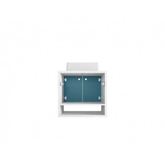 Liberty Floating 23.62 Bathroom Vanity Sink in White and Aqua Blue
