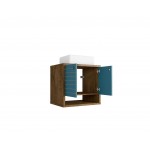 Liberty Floating 23.62 Bathroom Vanity Sink in Rustic Brown and Aqua Blue