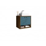 Liberty Floating 23.62 Bathroom Vanity Sink in Rustic Brown and Aqua Blue