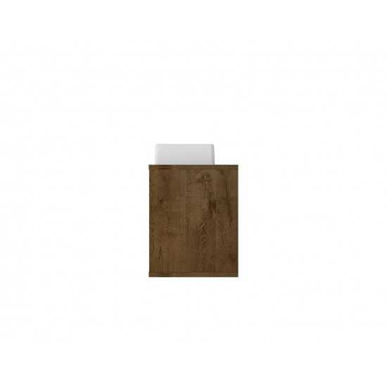 Liberty Floating 23.62 Bathroom Vanity Sink in Rustic Brown and Aqua Blue
