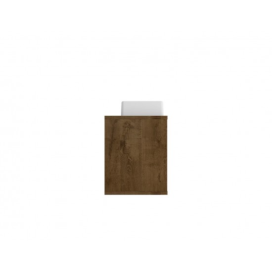 Liberty Floating 23.62 Bathroom Vanity Sink in Rustic Brown and Aqua Blue
